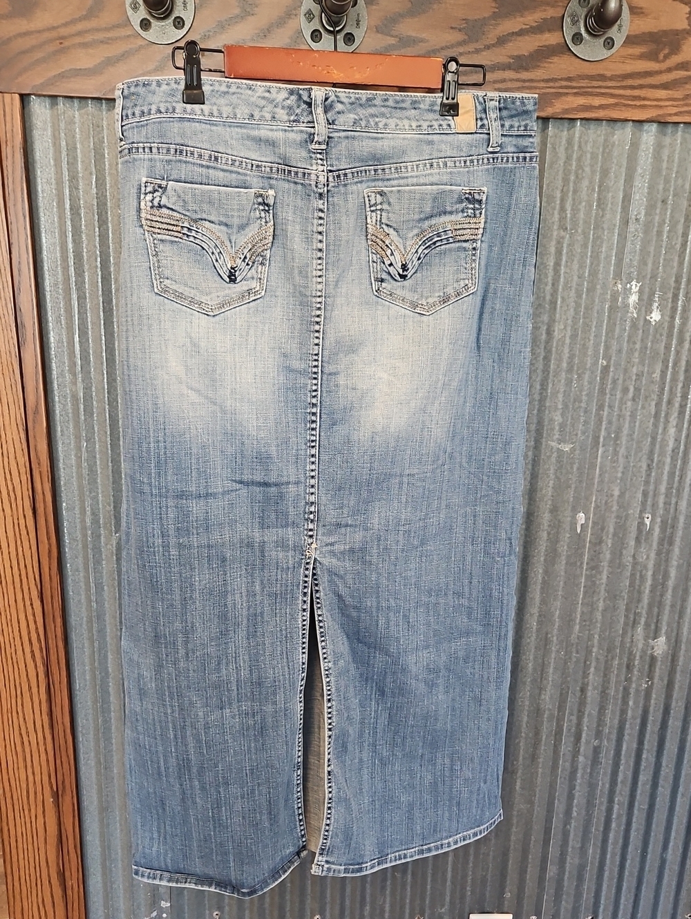 Maurices Light Blue Long Denim Skirt